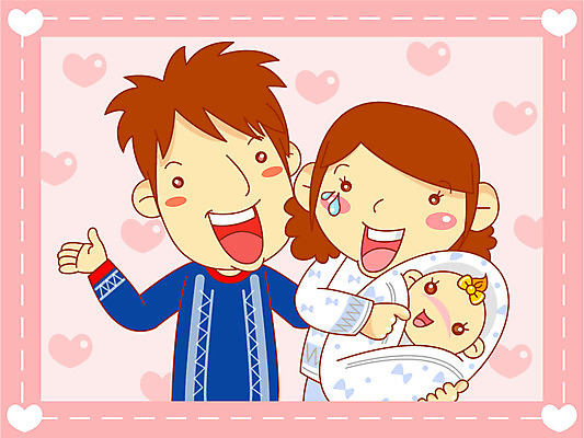 EPS 여자 남자 일러스트 가족 사랑 사람 성인 세명 임산부 아기 출산 가족사진 국내일러스트 감정 관계 임신 파일형식 벡터 단체사진