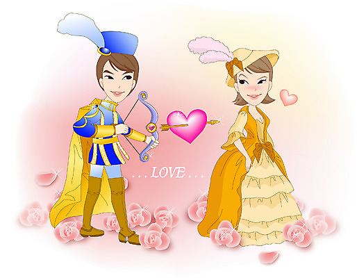 EPS 전신 커플 드레스 여자 남자 프로포즈 일러스트 화이트데이 화살 발렌타인데이 사랑 서기 사람 이벤트 성인 두명 하트 공주님 왕자 성인만 국내일러스트 모양 옷 감정 관계 모션 데이이벤트 파일형식 벡터