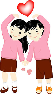 EPS 전신 클립아트 커플 여자 남자 감정 어린이 일러스트 사랑 서기 사람 소녀 이벤트 소년 두명 하트 어린이만 국내일러스트 모양 관계 모션 파일형식 벡터