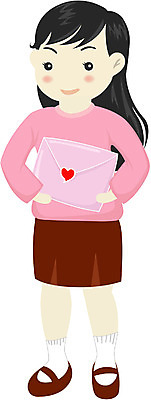EPS 전신 클립아트 여자 감정 초등학생 어린이 일러스트 사랑 한명 서기 사람 소녀 이벤트 하트 러브레터 편지 여자만 여자한명만 어린이만 소녀만 소녀한명만 국내일러스트 모양 1 학생 모션 파일형식 벡터