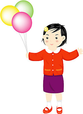 EPS 전신 클립아트 여자 초등학생 어린이 일러스트 한명 서기 사람 소녀 이벤트 파티 생일 풍선 여자만 여자한명만 어린이만 소녀만 소녀한명만 국내일러스트 1 학생 기념일 모션 파일형식 벡터