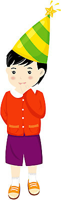 EPS 전신 클립아트 남자 초등학생 어린이 일러스트 한명 서기 사람 이벤트 소년 파티 고깔모자 생일 남자만 남자한명만 어린이만 소년만 소년한명만 국내일러스트 모자_잡화 1 학생 기념일 모션 파일형식 벡터