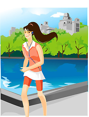 EPS 주간 라이프스타일 웰빙 공원 공공시설 여자 이어폰 일러스트 건강 한명 사람 20대 성인 야외 라이프 운동복 조깅 운동 헬스 음악감상 여자만 여자한명만 성인여자만 청년만 청년여자만 성인한명만 청년여자한명만 성인여자한명만 성인만 국내일러스트 자연요소 1 옷 음향기기 청년 생활 감상 시설 파일형식 벡터