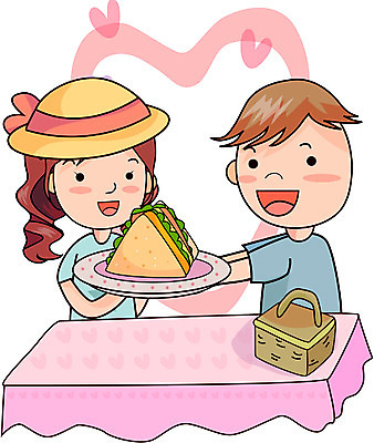 EPS 클립아트 커플 여자 남자 감정 데이트 일러스트 화이트데이 샌드위치 발렌타인데이 사랑 사람 앉기 상반신 두명 소풍 하트 국내일러스트 모양 음식 관계 모션 데이이벤트 야외활동 파일형식 벡터