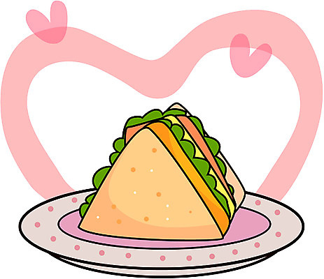 EPS 클립아트 음식 빵 일러스트 디저트 서양음식 샌드위치 사람없음 하트 국내일러스트 모양 파일형식 벡터