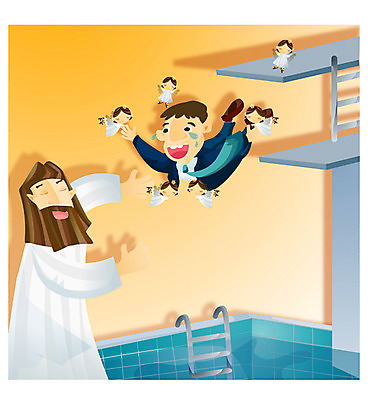 EPS 남자 기독교 종교 일러스트 비즈니스 천사 수영장 사람 두명 교회 비행 직장인 비즈니스맨 예수 구출 남자만 국내일러스트 직업 종교건축 건물 도움 신_종교 파일형식 벡터