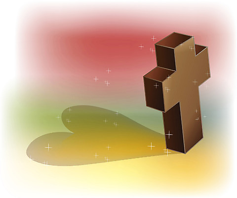 EPS 클립아트 기독교 종교 십자가 일러스트 종교용품 기독교용품 그림자 사랑 사람없음 하트 국내일러스트 모양 감정 파일형식 벡터