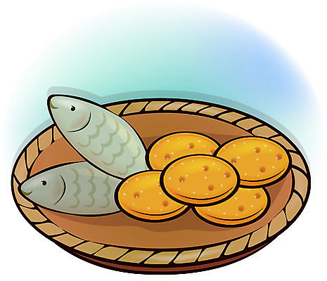 EPS 클립아트 기독교 종교 음식 일러스트 천사 떡 어류 사람없음 교회 광주리 보리떡 오병이어 국내일러스트 종교건축 건물 바구니 수중동물 파일형식 벡터