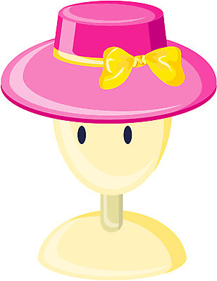 EPS 모자 잡화 분홍색 컬러 일러스트 사람없음 노란색 마네킹 중절모 오브젝트 클로슈 여성용 국내일러스트 모자_잡화 파일형식 벡터