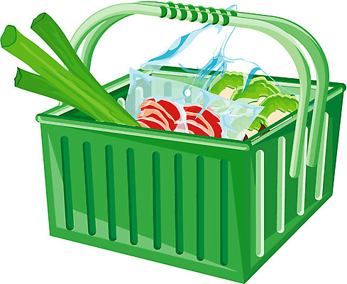 EPS 음식 컬러 생활용품 채소 일러스트 식재료 주방용품 사람없음 초록색 장보기 바구니 장바구니 시장바구니 국내일러스트 쇼핑 오브젝트 파일형식 벡터