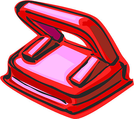 EPS 컬러 일러스트 문구용품 사람없음 빨간색 한개 사무용품 오브젝트 펀처 국내일러스트 펀칭기 1 기계 파일형식 벡터