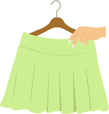 EPS 손 옷 컬러 일러스트 하의 한명 들기 신체부위 연두색 쇼핑 치마 미니스커트 옷걸이 주름치마 국내일러스트 1 모션 사람 초록색 파일형식 벡터