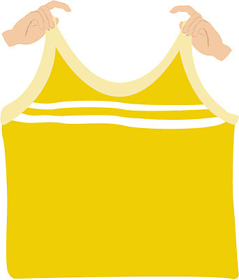 EPS 손 옷 컬러 상의 일러스트 한명 들기 신체부위 쇼핑 민소매 노란색 여성복 여성용 슬리브리스 국내일러스트 1 모션 사람 파일형식 벡터