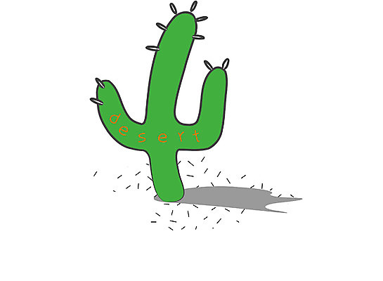 EPS 나무 식물 문자 알파벳 영어 컬러 일러스트 선인장 한그루 그림자 사람없음 초록색 사막 가시 열대식물 국내일러스트 1 파일형식 벡터