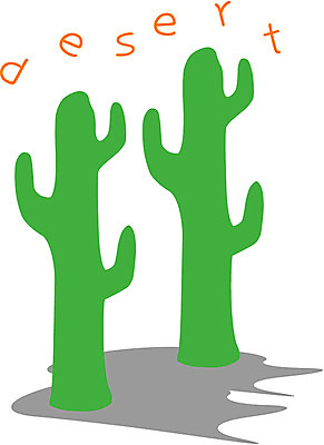 EPS 식물 문자 알파벳 영어 컬러 일러스트 선인장 그림자 사람없음 초록색 사막 열대식물 두그루 국내일러스트 2 파일형식 벡터