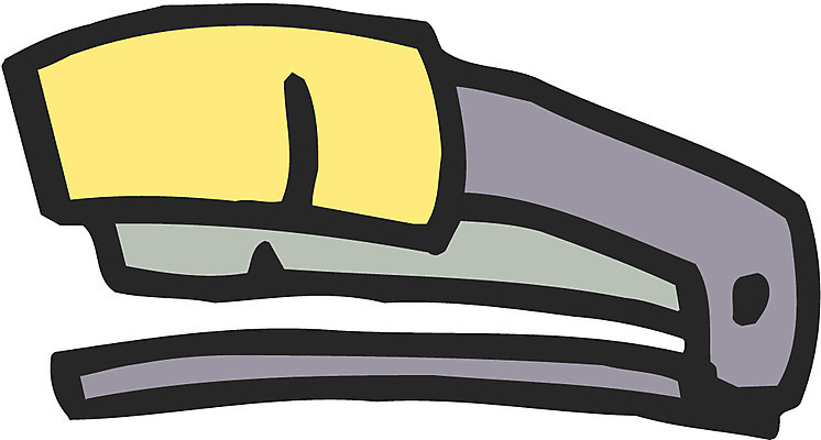 EPS 컬러 일러스트 문구용품 학용품 사람없음 노란색 사무용품 도구 스테이플러 오브젝트 스탬플러 국내일러스트 파일형식 벡터