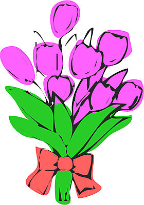 EPS 식물 꽃 리본 꽃다발 일러스트 선물 사람없음 장식 보라색 다발 한다발 국내일러스트 컬러 파일형식 벡터