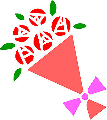 EPS 식물 꽃 리본 꽃다발 일러스트 선물 사람없음 장식 빨간색 컬러풀 다발 한다발 국내일러스트 컬러 파일형식 벡터