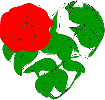 EPS 식물 꽃 컬러 한송이 일러스트 사람없음 빨간색 초록색 장미 국내일러스트 1 송이 파일형식 벡터