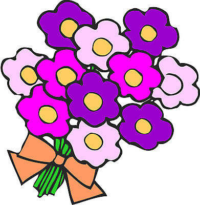 EPS 식물 꽃 리본 꽃다발 일러스트 선물 사람없음 장식 컬러풀 다발 한다발 국내일러스트 컬러 파일형식 벡터
