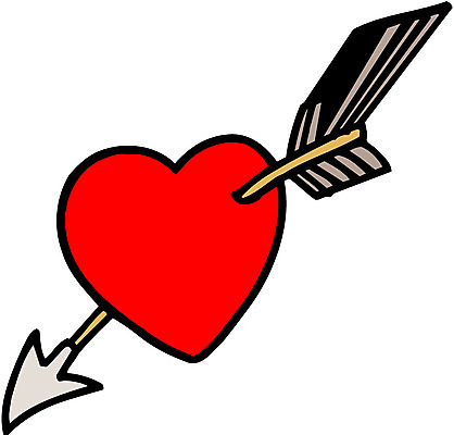 EPS 컬러 일러스트 화이트데이 화살 발렌타인데이 사랑 이벤트 사람없음 장식 빨간색 하트 오브젝트 활 큐피드 화살촉 꽂음 사랑의화살 국내일러스트 모양 감정 데이이벤트 파일형식 벡터