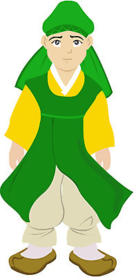 EPS 전신 클립아트 남자 초등학생 어린이 일러스트 한명 서기 사람 소년 성인 전통의상 한복 저고리 고무신 양반 도령 남자만 남자한명만 국내일러스트 1 학생 한국전통 전통 신발 모션 신분 파일형식 벡터