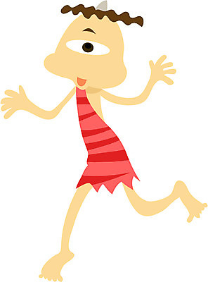 EPS 전신 클립아트 캐릭터 일러스트 상상 팔벌리기 뿔 한명 서기 사람 도깨비 외눈 안구 가상인물 일러캐릭터 1 모션 신체부위 눈_신체부위 파일형식 벡터