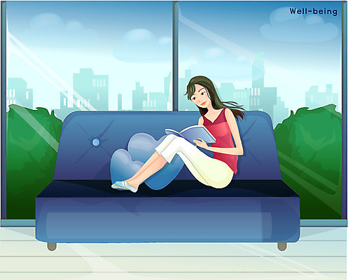 EPS 우먼라이프 웰빙 여자 거실 일러스트 집안 휴식 실내 한명 사람 20대 성인 취미 라이프 책 소파 독서 여자만 여자한명만 성인여자만 청년만 청년여자만 성인한명만 청년여자한명만 성인여자한명만 성인만 국내일러스트 1 라이프스타일 컨셉 의자 청년 내부 생활 파일형식 벡터