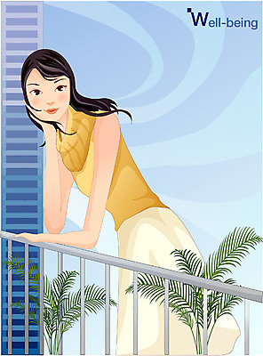 EPS 주간 우먼라이프 웰빙 여자 일러스트 난간 휴식 한명 사람 20대 성인 취미 야외 라이프 발코니 여자만 여자한명만 성인여자만 청년만 청년여자만 성인한명만 청년여자한명만 성인여자한명만 성인만 국내일러스트 자연요소 1 라이프스타일 컨셉 청년 생활 파일형식 벡터
