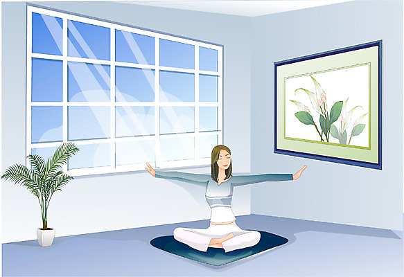 EPS 우먼라이프 웰빙 여자 거실 다이어트 일러스트 요가 집안 실내 건강 한명 사람 20대 성인 운동 생활체조 체조 여자만 여자한명만 성인여자만 청년만 청년여자만 성인한명만 청년여자한명만 성인여자한명만 성인만 국내일러스트 1 라이프스타일 청년 내부 파일형식 벡터