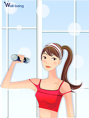 EPS 우먼라이프 웰빙 여자 다이어트 일러스트 집안 실내 건강 한명 사람 20대 성인 운동 헬스 아령 창가 여자만 여자한명만 성인여자만 청년만 청년여자만 성인한명만 청년여자한명만 성인여자한명만 성인만 국내일러스트 1 라이프스타일 창문 청년 내부 파일형식 벡터