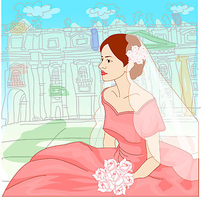 EPS 주간 드레스 여자 꽃 신부 결혼 일러스트 사랑 한명 사람 앉기 상반신 20대 성인 야외 여자만 여자한명만 성인여자만 청년만 청년여자만 성인한명만 청년여자한명만 성인여자한명만 성인만 국내일러스트 자연요소 식물 1 옷 감정 모션 이벤트 청년 파일형식 벡터