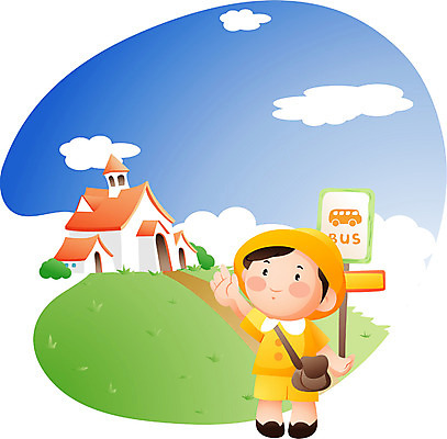 EPS 주간 직업 학생 어린이교육 교육 남자 어린이라이프 초등학생 어린이 일러스트 하늘 한명 사람 소년 야외 유치원 유치원생 표지판 언덕 남자만 남자한명만 어린이만 소년만 소년한명만 국내일러스트 자연요소 1 라이프스타일 알림판 파일형식 벡터