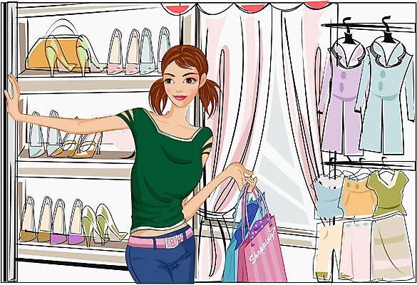 EPS 모자 우먼라이프 웰빙 잡화 옷 여자 패션 구두 신발 가방 일러스트 실내 한명 사람 20대 성인 쇼핑 쇼핑백 상점 여자만 여자한명만 성인여자만 청년만 청년여자만 성인한명만 청년여자한명만 성인여자한명만 성인만 국내일러스트 1 라이프스타일 청년 내부 파일형식 벡터