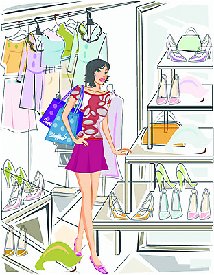 EPS 모자 우먼라이프 웰빙 잡화 옷 여자 패션 구두 신발 가방 일러스트 실내 한명 사람 20대 성인 쇼핑 쇼핑백 상점 여자만 여자한명만 성인여자만 청년만 청년여자만 성인한명만 청년여자한명만 성인여자한명만 성인만 국내일러스트 1 라이프스타일 청년 내부 파일형식 벡터