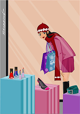 EPS 모자 우먼라이프 웰빙 잡화 옷 여자 패션 구두 신발 일러스트 한명 사람 20대 성인 쇼핑 쇼핑백 상점 목도리 립스틱 벨트 쇼윈도 여자만 여자한명만 성인여자만 청년만 청년여자만 성인한명만 청년여자한명만 성인여자한명만 성인만 국내일러스트 1 라이프스타일 가방 청년 화장품 전시 파일형식 벡터