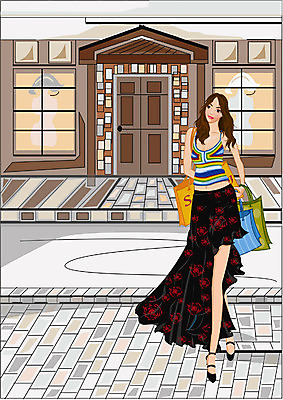 EPS 우먼라이프 웰빙 옷 여자 패션 구두 가방 일러스트 거리 한명 사람 20대 성인 야외 쇼핑 쇼핑백 상점 여자만 여자한명만 성인여자만 청년만 청년여자만 성인한명만 청년여자한명만 성인여자한명만 성인만 국내일러스트 1 라이프스타일 잡화 신발 청년 파일형식 벡터