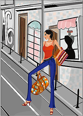 EPS 우먼라이프 웰빙 옷 여자 패션 구두 가방 일러스트 거리 한명 사람 20대 성인 야외 쇼핑 쇼핑백 상점 벨트 여자만 여자한명만 성인여자만 청년만 청년여자만 성인한명만 청년여자한명만 성인여자한명만 성인만 국내일러스트 1 라이프스타일 잡화 신발 청년 파일형식 벡터