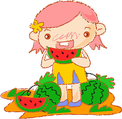EPS 전신 클립아트 여자 어린이교육 교육 남자 초등학생 어린이 일러스트 휴가 수박 한명 서기 사람 소녀 소년 여름휴가 바캉스 어린이만 국내일러스트 1 학생 과일 모션 파일형식 벡터 여름_계절