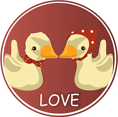 EPS 클립아트 동물 문자 척추동물 커플 알파벳 영어 감정 한쌍 두마리 일러스트 조류 오리 사랑 사람없음 원형 국내일러스트 도형 2 관계 파일형식 벡터