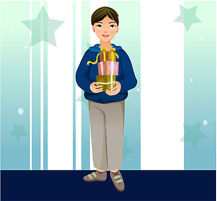 EPS 남자 리본 초등학생 어린이 일러스트 선물 한명 사람 소년 선물상자 남자만 남자한명만 어린이만 소년만 소년한명만 국내일러스트 1 학생 상자 파일형식 벡터