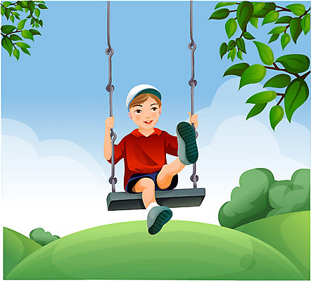 EPS 주간 남자 행복 초등학생 어린이 일러스트 하늘 한명 사람 소년 잔디 초원 야외 소풍 언덕 그네 남자만 남자한명만 어린이만 소년만 소년한명만 국내일러스트 자연요소 식물 1 학생 감정 야외활동 파일형식 벡터