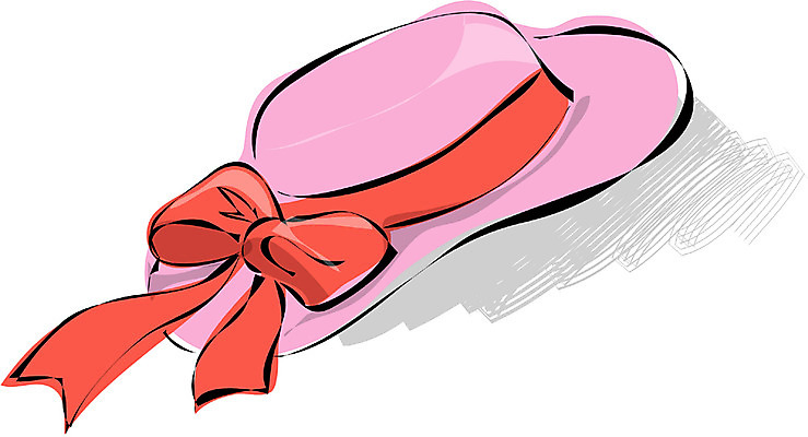 EPS 모자 잡화 리본 분홍색 컬러 일러스트 사람없음 장식 한개 오브젝트 여성용 파나마모자 국내일러스트 모자_잡화 1 파일형식 벡터
