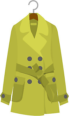 EPS 옷 컬러 상의 일러스트 사람없음 초록색 한개 외투 재킷 코트 트렌치코트 옷걸이 여성복 여성용 국내일러스트 1 파일형식 벡터