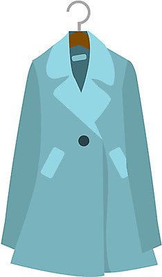 EPS 옷 컬러 하늘색 상의 일러스트 사람없음 한개 외투 재킷 코트 트렌치코트 옷걸이 여성복 여성용 국내일러스트 1 파란색 파일형식 벡터