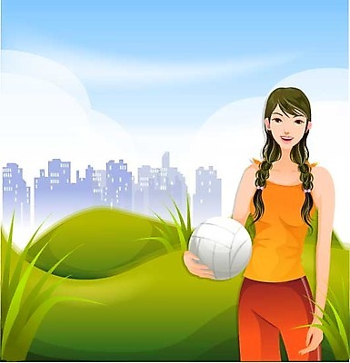 EPS 주간 우먼라이프 계절 여학생 여자 백그라운드 일러스트 건강 한명 사람 풍경 초원 20대 성인 야외 여름 운동 야외활동 도시 배구 여자만 여자한명만 성인여자만 청년만 청년여자만 성인한명만 청년여자한명만 성인여자한명만 성인만 국내일러스트 자연요소 1 학생 라이프스타일 청년 구기 파일형식 벡터