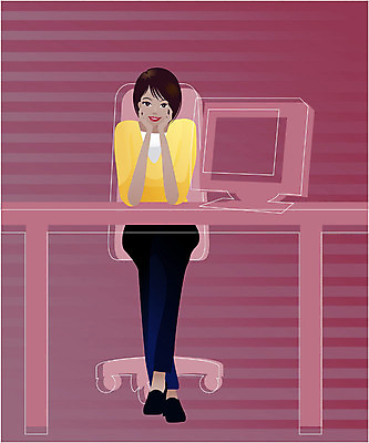 EPS 직업 여자 일러스트 비즈니스 실내 한명 사람 20대 성인 컴퓨터 사무실 업무 사원 직장인 비즈니스우먼 여자만 여자한명만 성인여자만 청년만 청년여자만 성인한명만 청년여자한명만 성인여자한명만 성인만 국내일러스트 1 청년 내부 전자제품 작업 파일형식 벡터