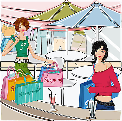 EPS 우먼라이프 웰빙 옷 여자 패션 의자 일러스트 탁자 휴식 거리 사람 성인 두명 컵 쇼핑 쇼핑백 상점 파라솔 여자만 성인여자만 성인만 국내일러스트 라이프스타일 식기 가구 컨셉 가방 파일형식 벡터