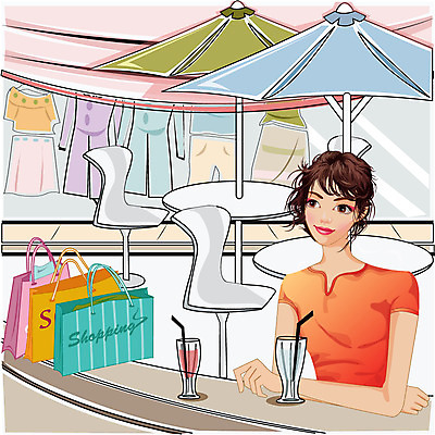 EPS 우먼라이프 웰빙 옷 여자 패션 구두 의자 일러스트 탁자 휴식 거리 한명 사람 20대 성인 컵 쇼핑 쇼핑백 상점 파라솔 여자만 여자한명만 성인여자만 청년만 청년여자만 성인한명만 청년여자한명만 성인여자한명만 성인만 국내일러스트 1 라이프스타일 식기 가구 신발 컨셉 가방 청년 파일형식 벡터