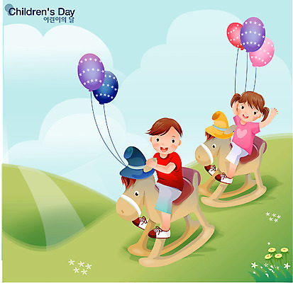 EPS 주간 전신 모자 여자 기념일 남자 행복 어린이 백그라운드 일러스트 가정 가족 상상 놀이 하늘 날씨 남매 가족애 사람 앉기 소녀 이벤트 소년 초원 야외 두명 친구 맑음 들꽃 자녀 목마 어린이날 즐거움 풍선 어린이만 국내일러스트 자연요소 잡화 꽃 감정 관계 모션 사랑 파일형식 벡터